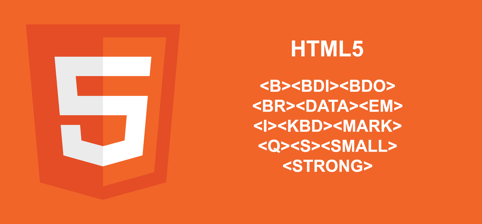 Tutorial HTML5 - Elemen <b>, <bdi>, <bdo>, <br>, <data>, <em>, <i>, <kbd>, <mark>, <q>, <s>, <small>, <strong> image
